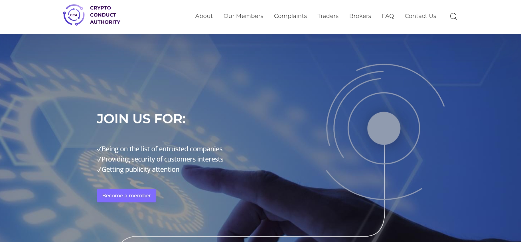 Crypto Conduct Authority homepage